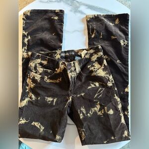 New Bebe bell bottoms - size 27- brown tie dye bleach